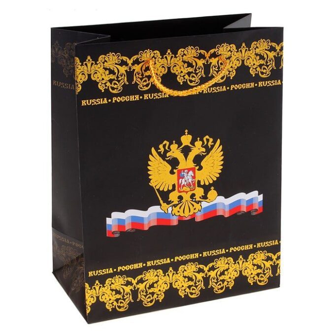Пакет подарочный “Россия” (тиснение)