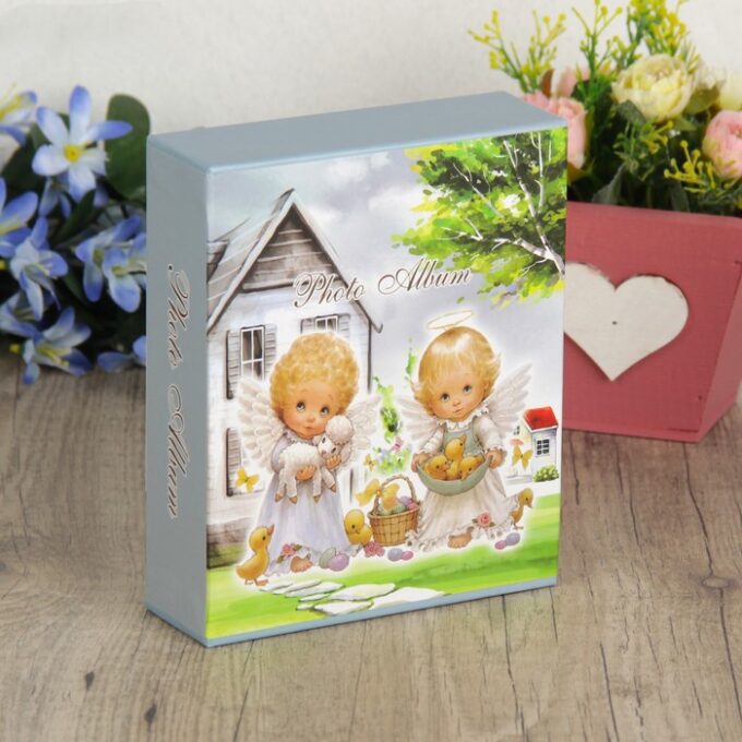 Фотоальбом на 40 фото 10х15 см “Малыши-ангелочки” в коробке МИКС 17х14х4,5 см
