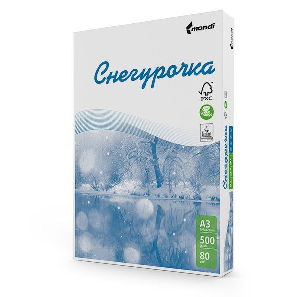 Бумага Снегурочка 500 листов (белизна CIE 146%, 80 г/м2, А3)