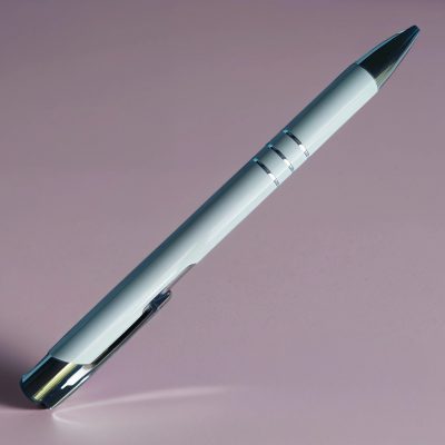 Ручка шариковая белая (чернила синие) 1 мм