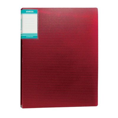 a98586a68c24e253ff2187b9d07feca7 Папка с файлами STANGER HOR LINES А4 20 файлов, пластик 500 мкм, карман для маркировки