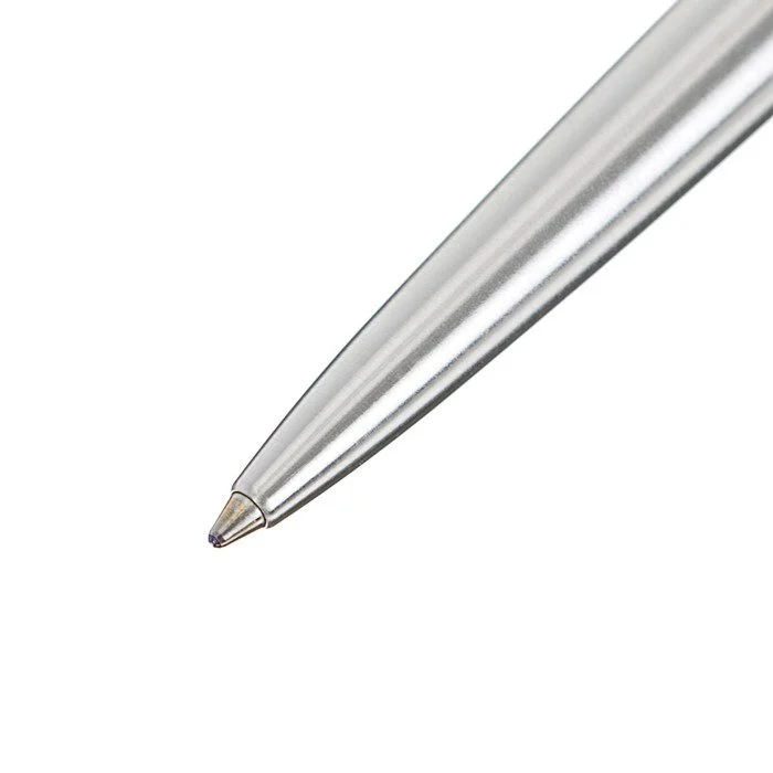 700 (12) Ручка шариковая Parker Jotter Core K691 Stainless Steel GT M, корпус серебристый глянцевый (золото), синие чернила с гравировкой — изображение 3