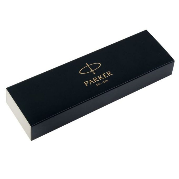 Ручка шариковая Parker IM Core Black GT M, корпус из латуни чёрный матовый/ золотой, синие чернила с гравировкой — изображение 4