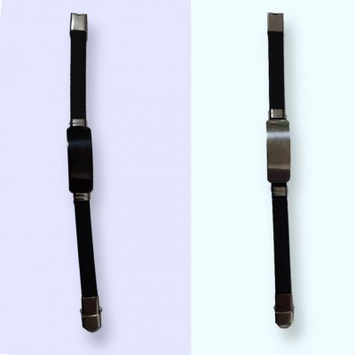 Силиконовый браслет с металлическими кольцами ( с гравировкой )