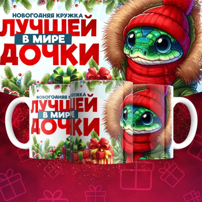 Кружка Новогодняя с годом змеи