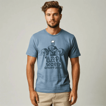 10 tshirt 5 1 350x350 - Футболка голубая для спортсменов — бодибилдинг в стиле