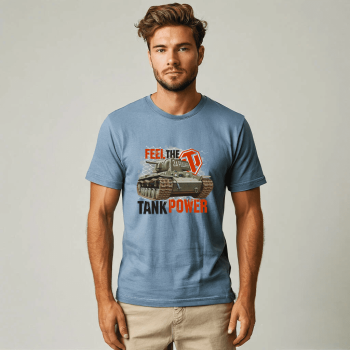 Футболка голубая - World of Tanks