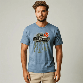 Футболка голубая - World of Tanks