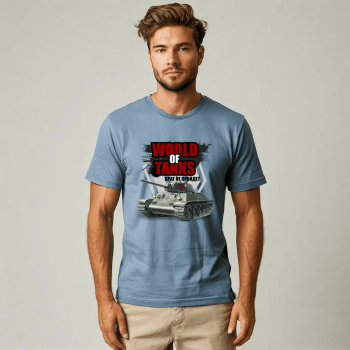 Футболка голубая - World of Tanks
