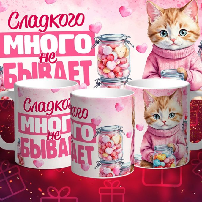 Кружка Сладкого много не бывает