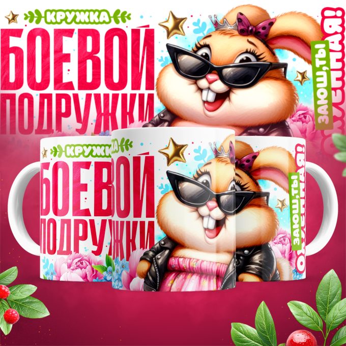Кружка с 8 марта Боевой  подружке
