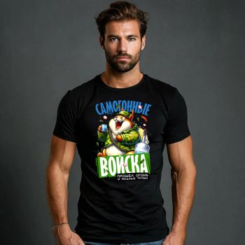Футболка черная самогонные войска