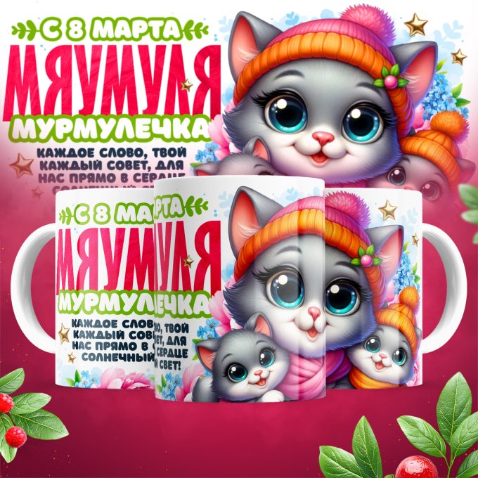 Кружка для Мяумуль Мурмуличек к 8 марта