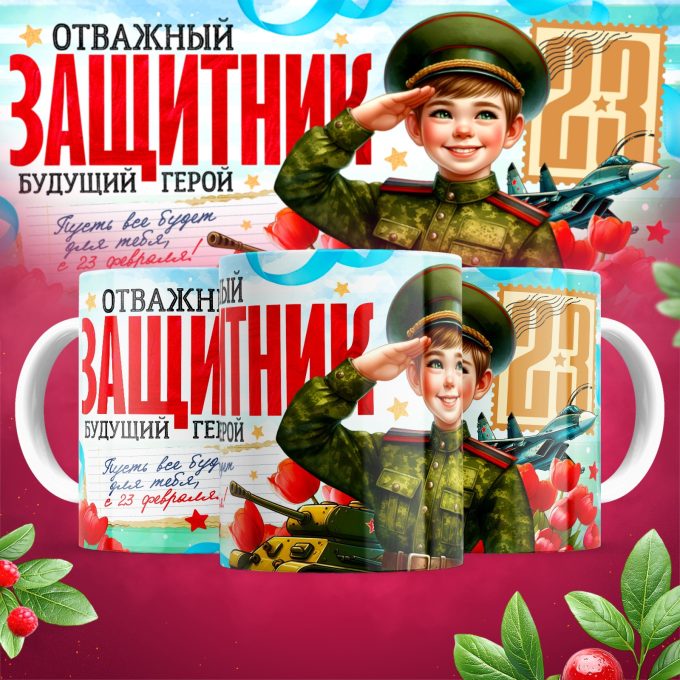 Кружка Самому отважному с 23 февраля