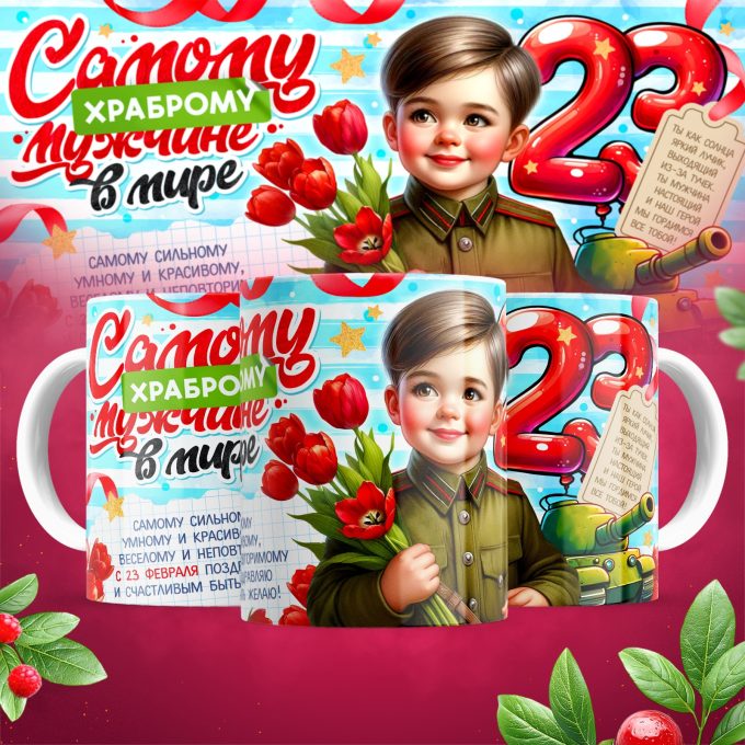 Кружка Самому храброму мужчине с 23 февраля