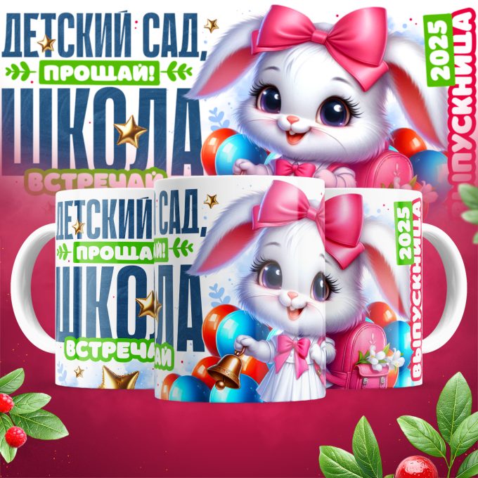 Кружка Детский сад прощай школа встречай для выпускницы