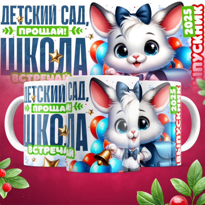 Кружка Детский сад прощай школа встречай для выпускник