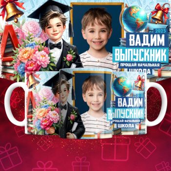 Кружки с фото выпускник ( фото и имя меняется )