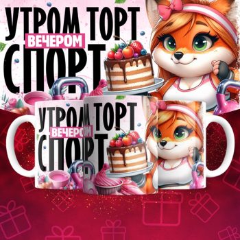 Кружка Утром торт вечером спорт