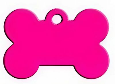 Адресник Кость ( Брелок на ошейник для собак кошек с гравировкой 40 x 27 x 1 мм) Перламутровый