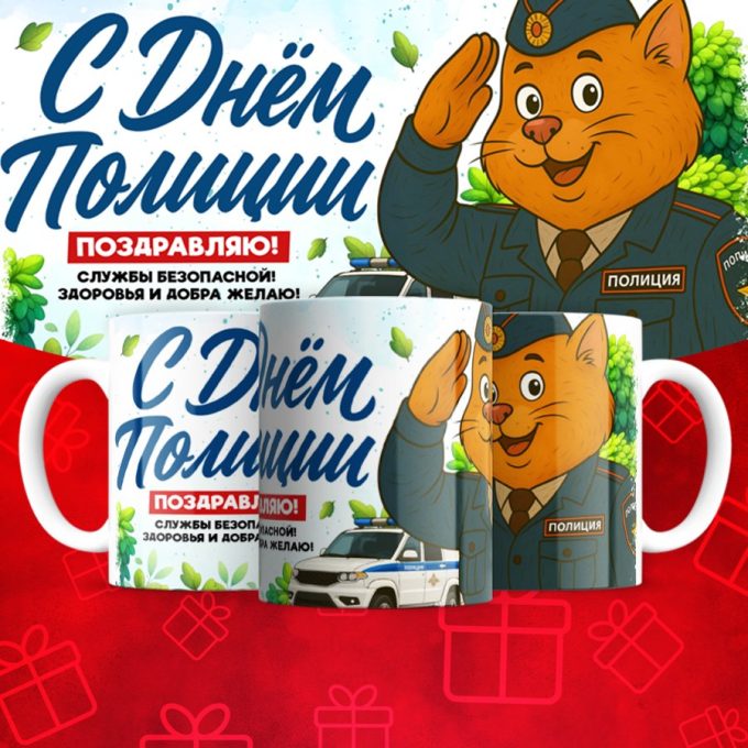Кружка С днём полиции ( для мужчин )