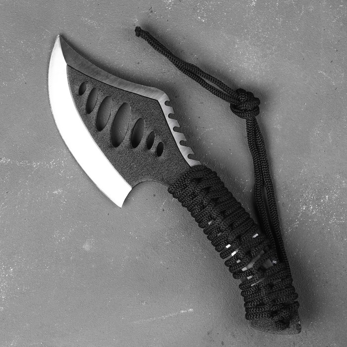 Топорик туристический в оплетке, 24 см, 250 г, нержавеющая сталь, чёрный_1 Топорик туристический в оплетке, 24 см, 250 г, нержавеющая сталь, чёрный с гравировкой — изображение 2