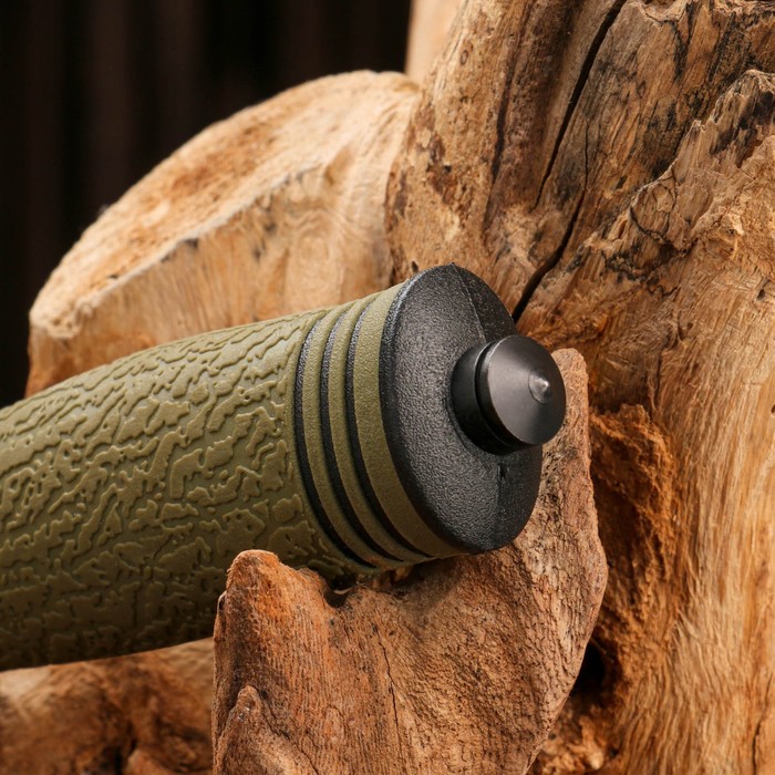 Нож тактический «Альфа», 23 см, клинок 110 мм/3 мм, со стеклобоем и стропорезом, зеленый_5 Нож тактический «Альфа», 23 см, клинок 110 мм/3 мм, со стеклобоем и стропорезом, зеленый с гравировкой — изображение 6