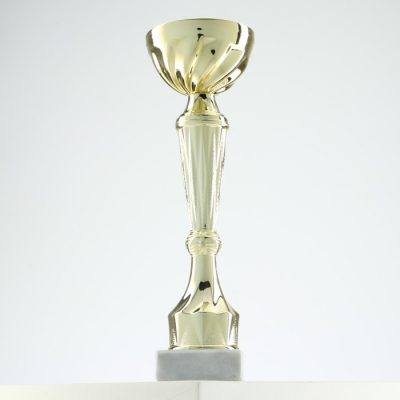 Кубок 151С, наградная фигура, золото, подставка камень, 22 см, с индивидуальной гравировкой