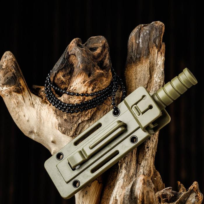 Нож-брелок «Аркелл», 9 см, клинок 50 мм/1.5 мм, зеленый_6 Нож-брелок «Аркелл», 9 см, клинок 50 мм/1.5 мм, зеленый с гравировкой — изображение 7