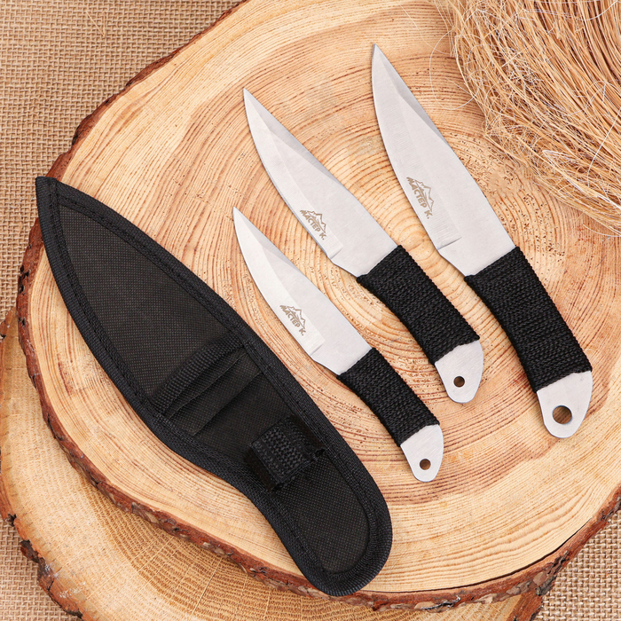 Набор метательных ножей «Закари», в оплетке, 3 шт._2 Набор метательных ножей «Закари», в оплетке, 3 шт., с индивидуальной гравировкой — изображение 3