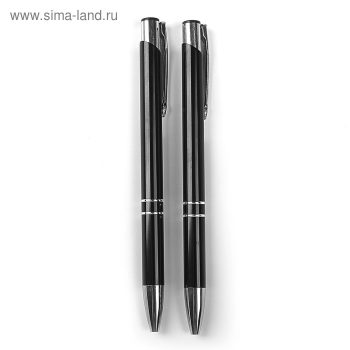 Ручка шариковая автоматическая, 0.5 мм, стержень синий, чёрный корпус, с индивидуальной гравировкой