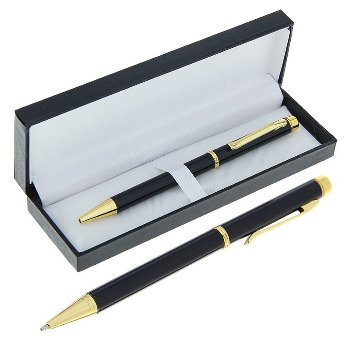 Ручка подарочная, шариковая «Проект» в кожзам футляре, поворотная_1 Ручка подарочная, шариковая «Проект» в кожзам футляре, поворотная, с индивидуальной гравировкой — изображение 2