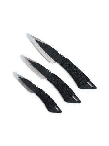Набор метательных ножей «Скорпион», в оплётке, 3 шт., чёрные с гравировкой
