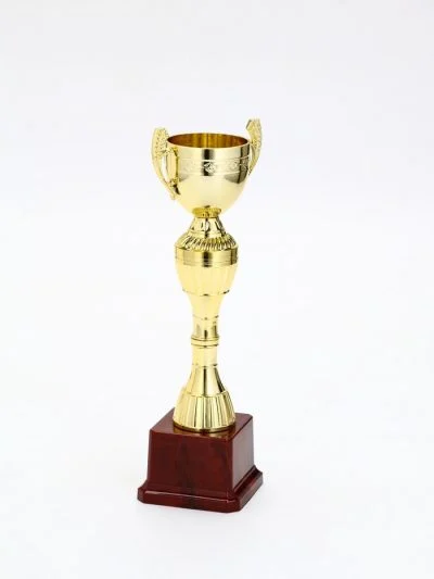 Кубок 042С, наградная фигура, золото, подставка пластик, 26.2×8.7×7.5 см, с индивидуальной гравировкой