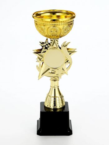 Кубок под нанесение 189, наградная фигура, золото, подставка пластик, 24.5 см, с индивидуальной гравировкой