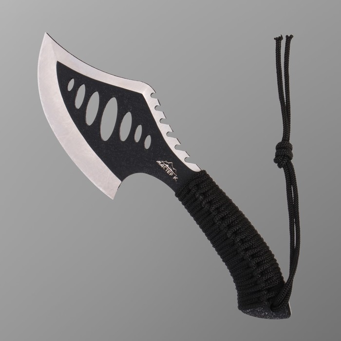 Топорик туристический в оплетке, 24 см, 250 г, нержавеющая сталь, чёрный_4 Топорик туристический в оплетке, 24 см, 250 г, нержавеющая сталь, чёрный с гравировкой — изображение 5