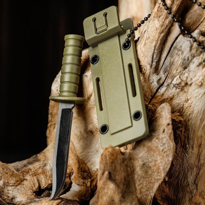 Нож-брелок «Аркелл», 9 см, клинок 50 мм/1.5 мм, зеленый_4 Нож-брелок «Аркелл», 9 см, клинок 50 мм/1.5 мм, зеленый с гравировкой — изображение 5