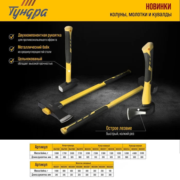 Кувалда кованая ТУНДРА ПРОФИ, обратный всад, длинная фиберглассовая 3К рукоятка 90 см, 4 кг_7 Кувалда кованая ТУНДРА ПРОФИ, обратный всад, длинная фиберглассовая 3К рукоятка 90 см, 4 кг, с индивидуальной гравировкой — изображение 7