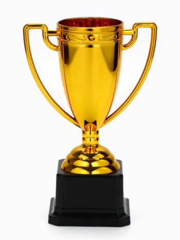 Кубок 093, наградная фигура, золото, подставка пластик, 18.2×12×7.5 см, с индивидуальной гравировкой