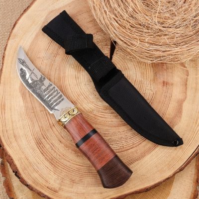 Нож охотничий «Таёжник», 23 см, клинок 112 мм/2.8 мм, дерево, с гравировкой, с индивидуальной гравировкой