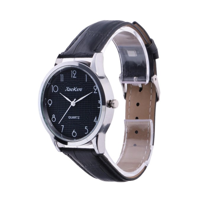 Часы наручные кварцевые мужские "Риддл", ремешок экокожа, d-4 см_1 Часы наручные кварцевые мужские "Риддл", ремешок экокожа, d-4 см, с индивидуальной гравировкой — изображение 2