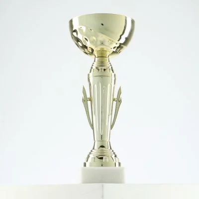 Кубок 107, наградная фигура, золото, подставка камень, 19 см, с индивидуальной гравировкой