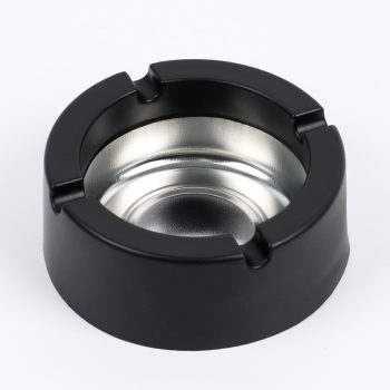 Пепельница, d=9 см, h=3.5 см, чёрная, с индивидуальной гравировкой