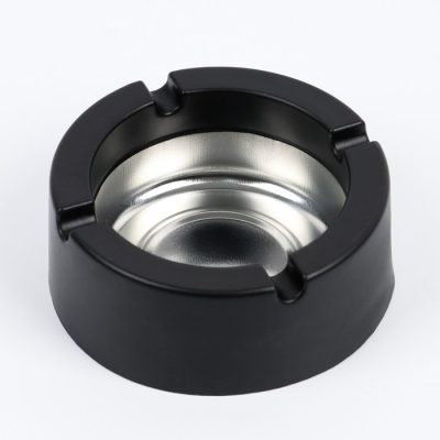 Пепельница, d=9 см, h=3.5 см, чёрная, с индивидуальной гравировкой