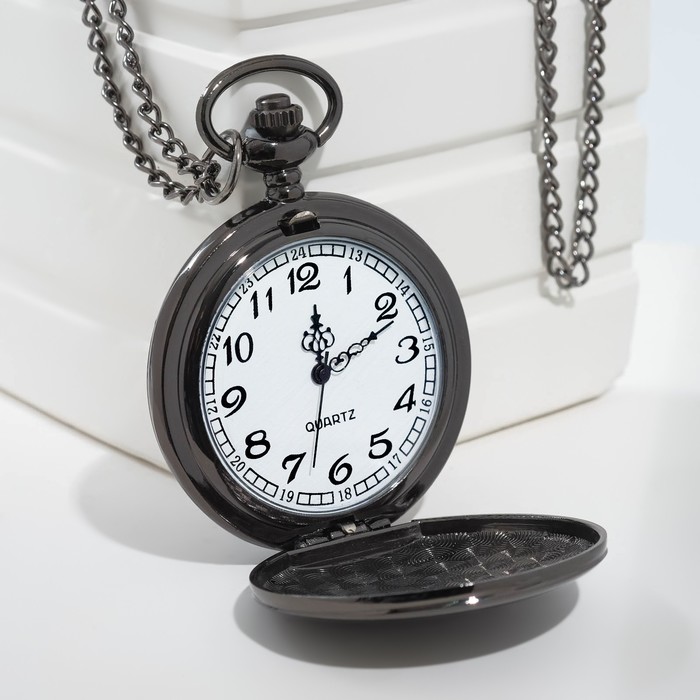 Часы карманные «Классика», кварцевые, 5.5×4.5 см, длина цепочки 80 см, циферблат d=4 см, под гравировку_1 Часы карманные «Классика», кварцевые, 5.5×4.5 см, длина цепочки 80 см, циферблат d=4 см, с гравировкой — изображение 2