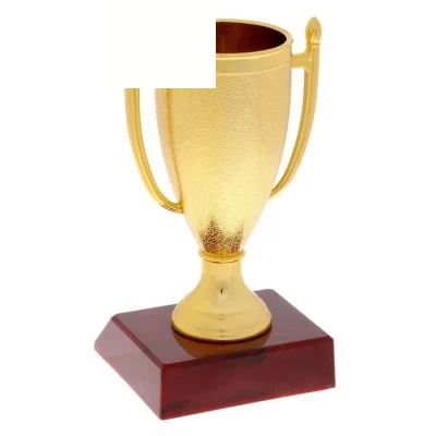 Кубок 103, наградная фигура, золото, подставка пластик, 12×6.3×6.3 см, с индивидуальной гравировкой