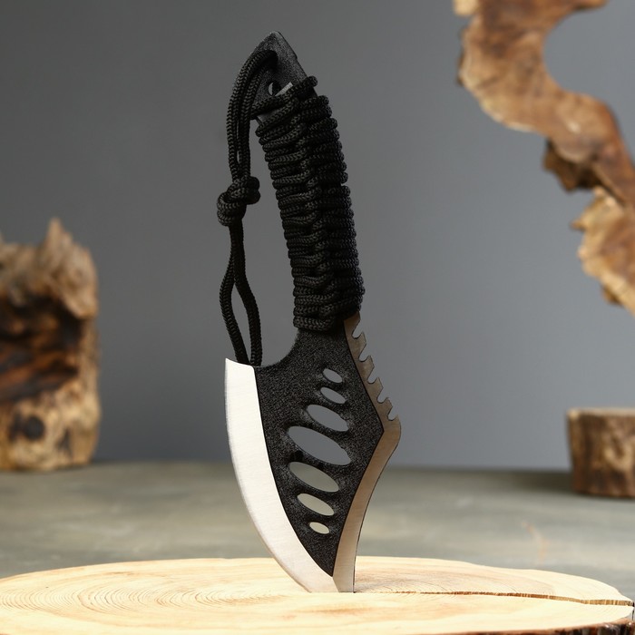 Топорик туристический в оплетке, 24 см, 250 г, нержавеющая сталь, чёрный_0 Топорик туристический в оплетке, 24 см, 250 г, нержавеющая сталь, чёрный с гравировкой