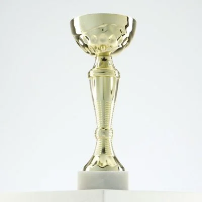 Кубок 150С, наградная фигура, золото, подставка камень, 17.3 см, с индивидуальной гравировкой