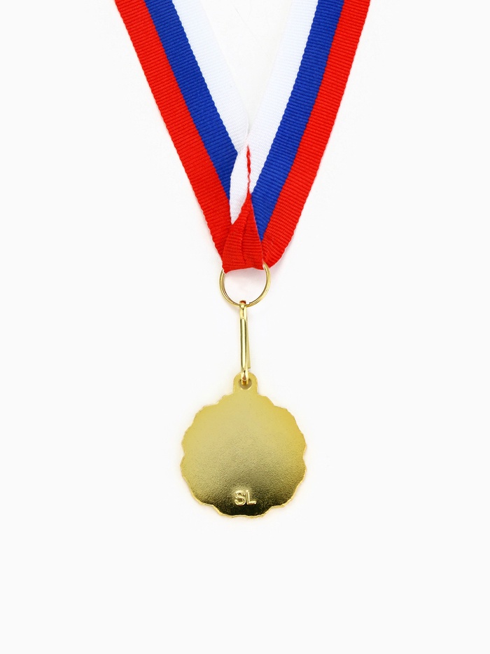 Медаль под нанесение золото 060 диаметр 3.2 см, с лентой_3 Медаль под нанесение золото 060 диаметр 3.2 см, с лентой, с индивидуальной гравировкой — изображение 2