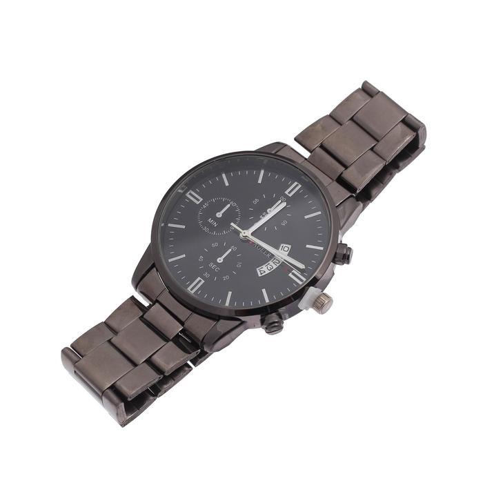 Часы мужские наручные металлические кварцевые YAGEER, d-3.8 см, черные_1 Часы мужские наручные металлические кварцевые YAGEER, d-3.8 см, черные, с индивидуальной гравировкой — изображение 2